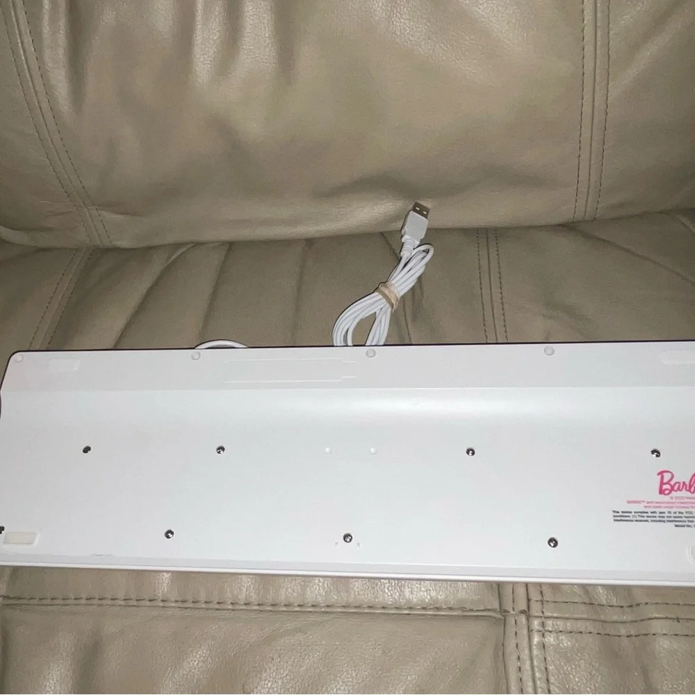 Barbie Pink and White USB Keyboard Cute Fashion Windows Full Size Fun Collectors